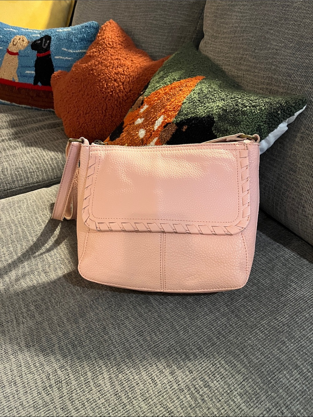 Fossil Blush Pink Leather Shoulder Bag